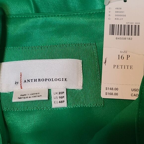 Anthropologie Green Maxi Cowl Neck Slip Dress NWT 16P - Picture 4 of 5